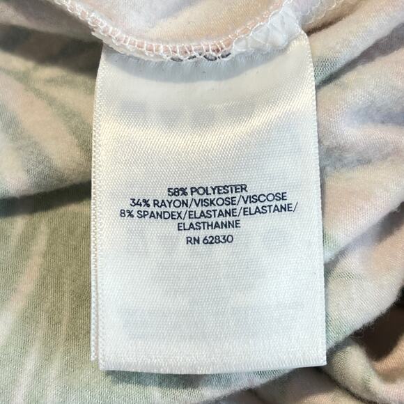 Lands’ End Wide Leg Jumpsuit Pink Green 1X Palm Leaf Print Sleeveless Tropical - Picture 10 of 12